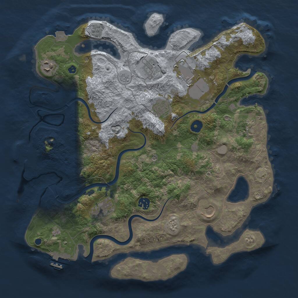 Rust Map: Procedural Map, Size: 3750, Seed: 1216391271, 15 Monuments