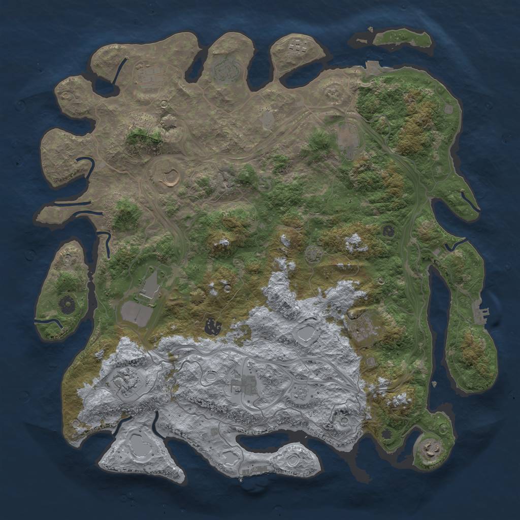 Rust Map: Procedural Map, Size: 4500, Seed: 816327265, 19 Monuments