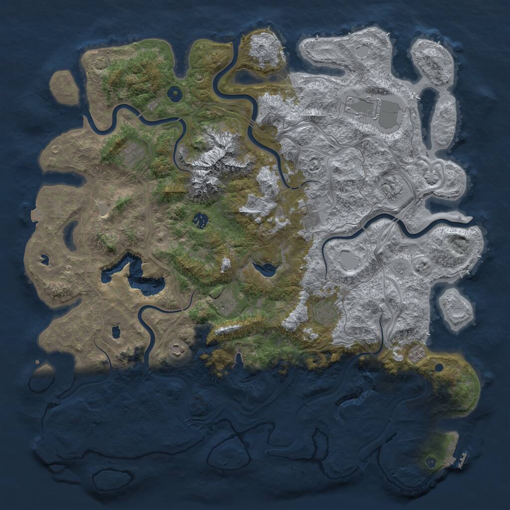 Rust Map: Procedural Map, Size: 5000, Seed: 14163925, 15 Monuments