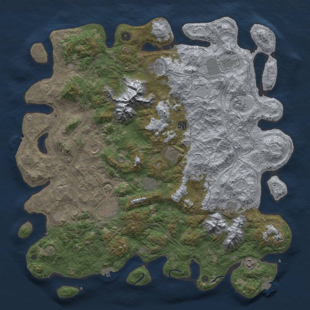 Rust Map: Procedural Map, Size: 5000, Seed: 14163925, 19 Monuments