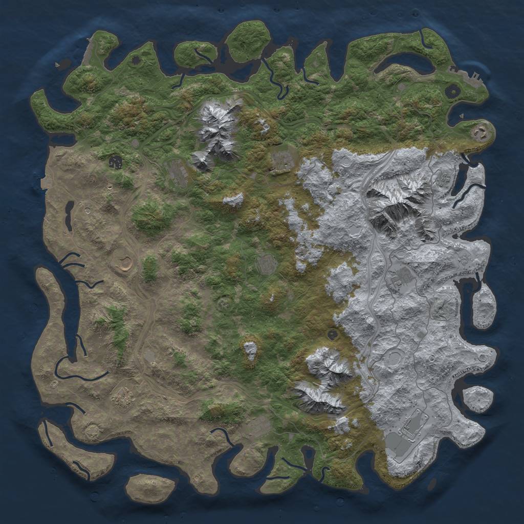 Rust Map: Procedural Map, Size: 5500, Seed: 46278, 19 Monuments