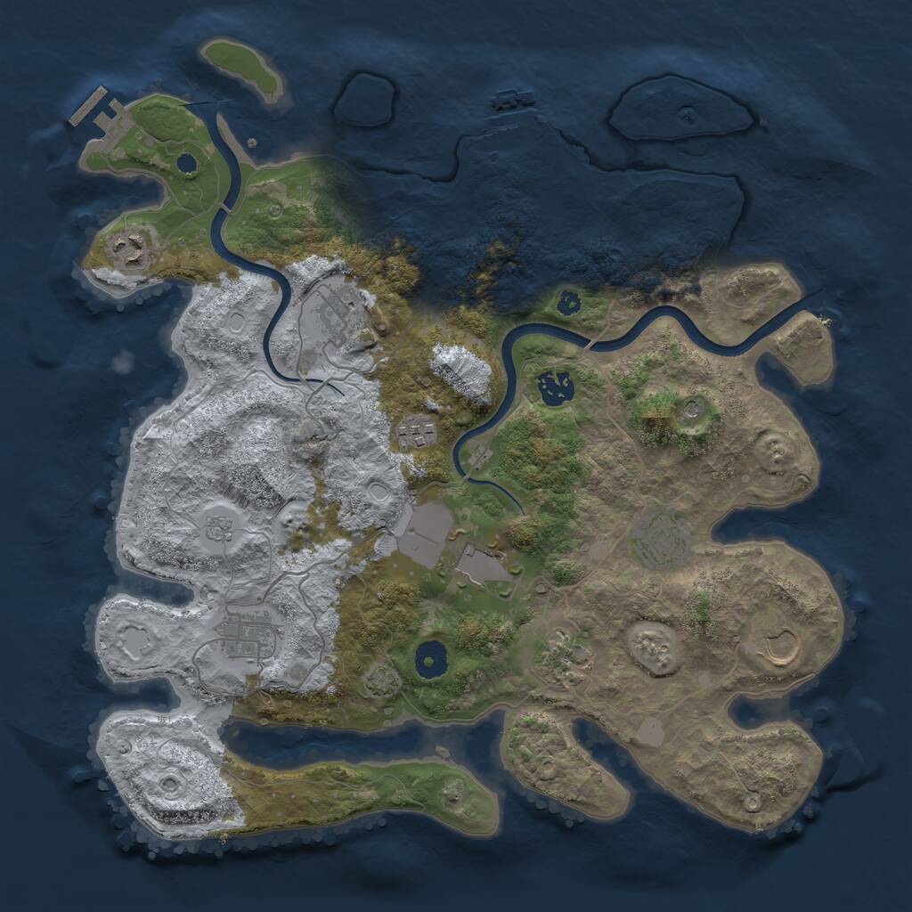Rust Map: Procedural Map, Size: 3800, Seed: 94994600, 15 Monuments