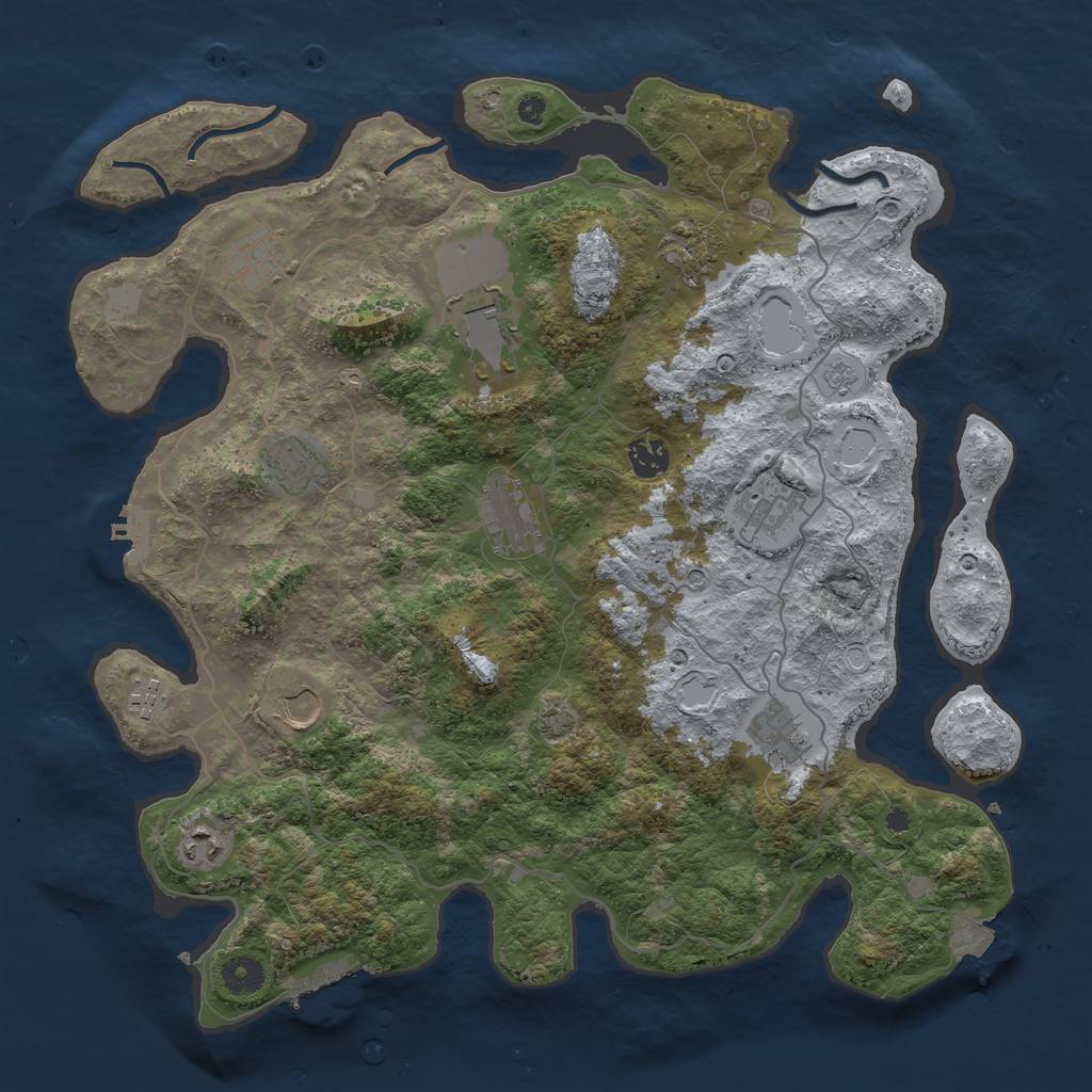 Rust Map: Procedural Map, Size: 4000, Seed: 21802, 19 Monuments