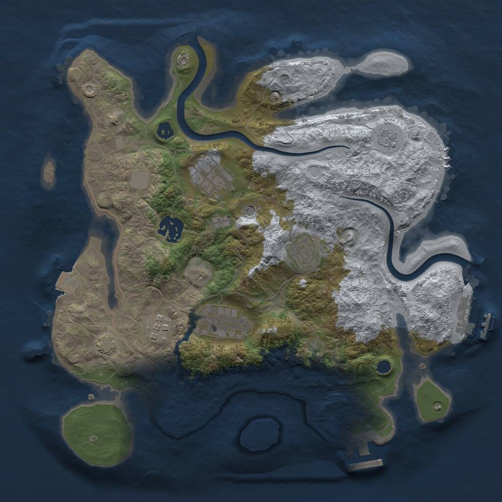 Rust Map: Procedural Map, Size: 3000, Seed: 255279329, 11 Monuments