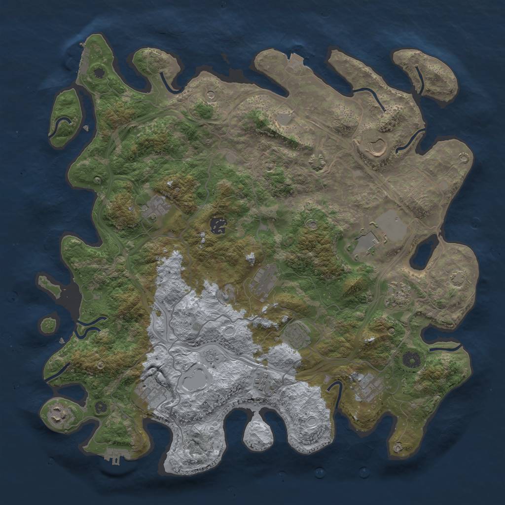 Rust Map: Procedural Map, Size: 4250, Seed: 1839723193, 19 Monuments