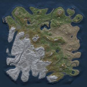 Thumbnail Rust Map: Procedural Map, Size: 4250, Seed: 1041897103, 14 Monuments