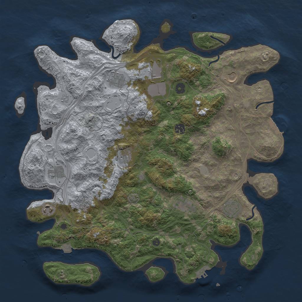 Rust Map: Procedural Map, Size: 4250, Seed: 138430796, 18 Monuments