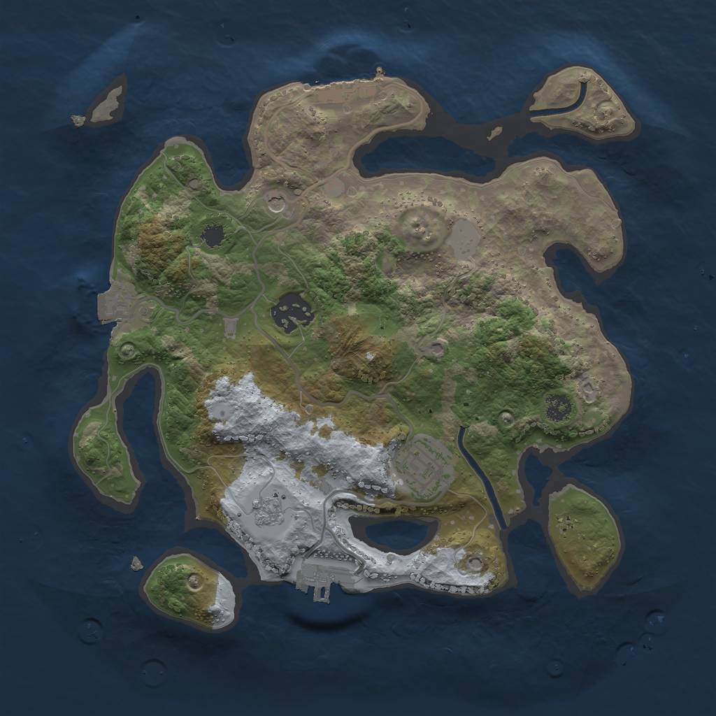 Rust Map: Procedural Map, Size: 2700, Seed: 1916029820, 9 Monuments