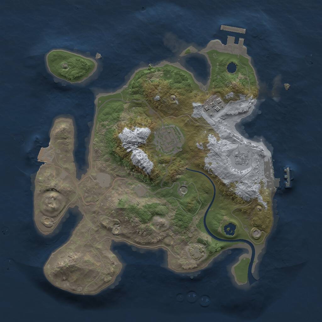Rust Map: Procedural Map, Size: 2600, Seed: 284036026, 8 Monuments