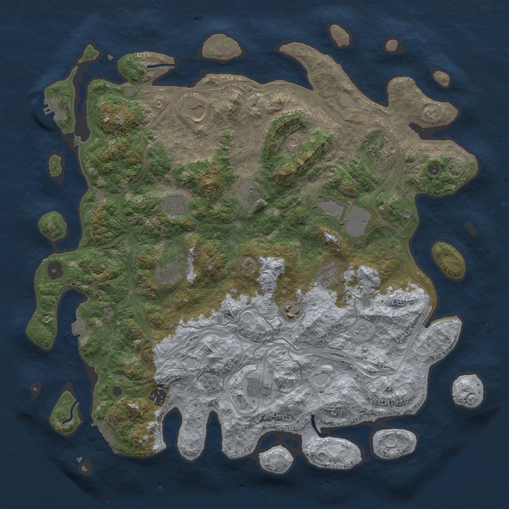 Rust Map: Procedural Map, Size: 4550, Seed: 36719369, 19 Monuments