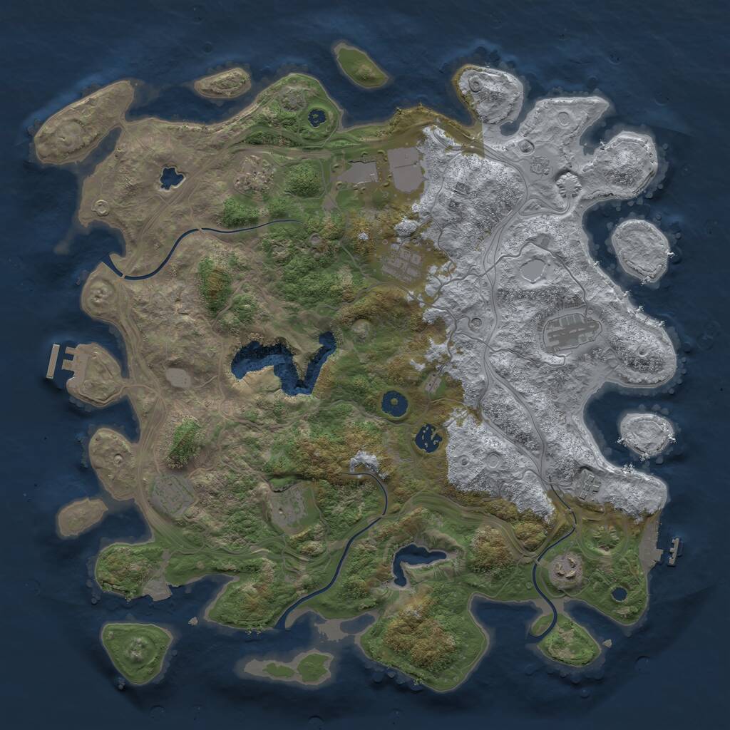 Rust Map: Procedural Map, Size: 4250, Seed: 1416991549, 15 Monuments