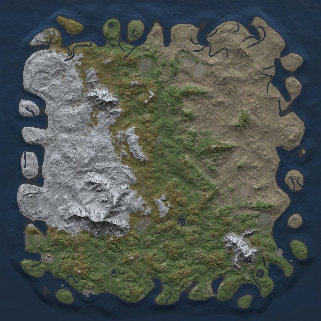 Rust Map: Procedural Map, Size: 6000, Seed: 2113240096, 19 Monuments