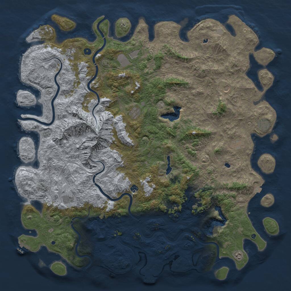 Rust Map: Procedural Map, Size: 6000, Seed: 2113240096, 17 Monuments