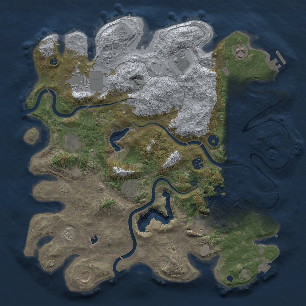 Rust Map: Procedural Map, Size: 4000, Seed: 802770804, 15 Monuments