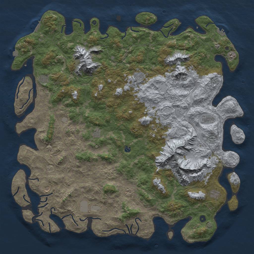 Rust Map: Procedural Map, Size: 6000, Seed: 20241988, 19 Monuments