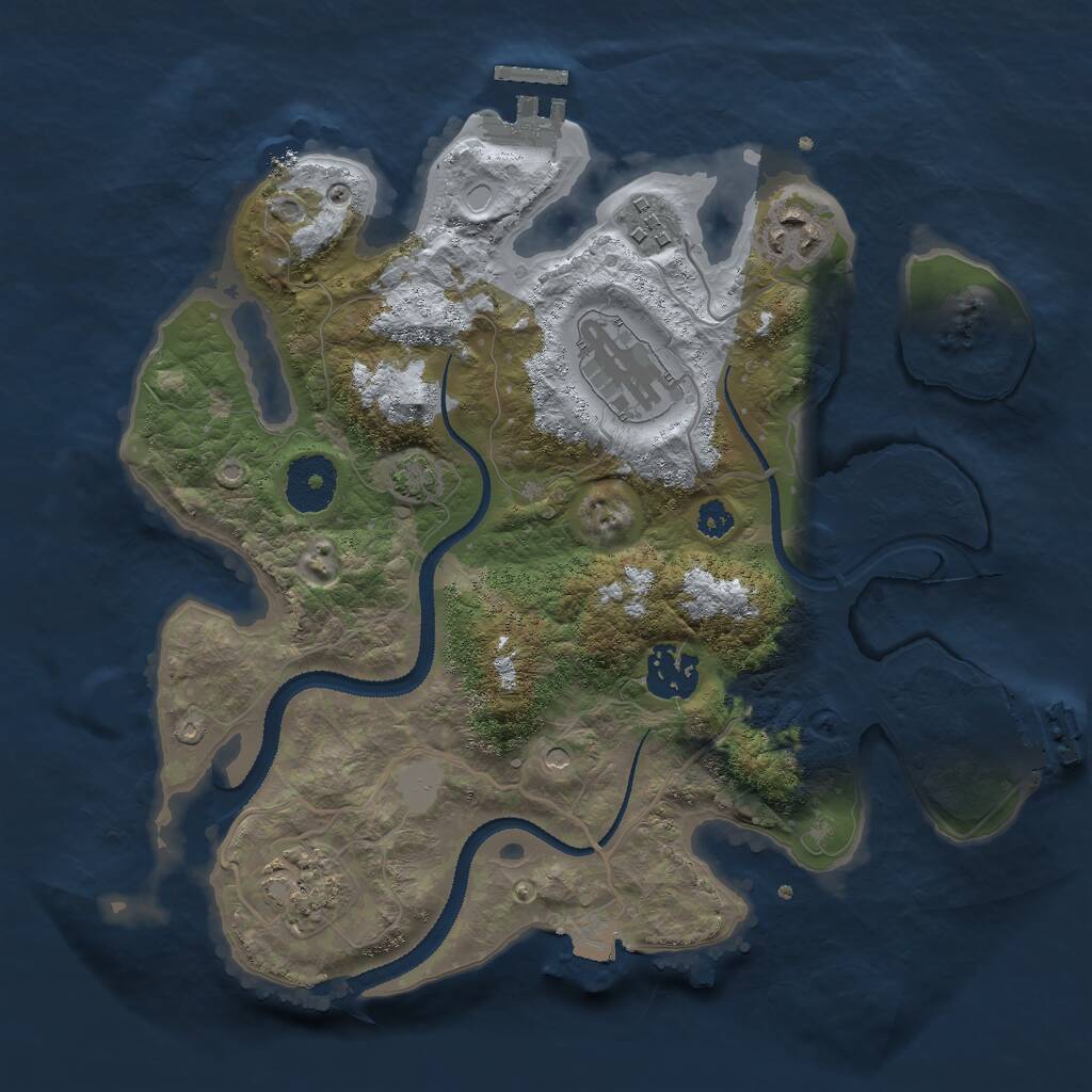 Rust Map: Procedural Map, Size: 3000, Seed: 108707641, 10 Monuments