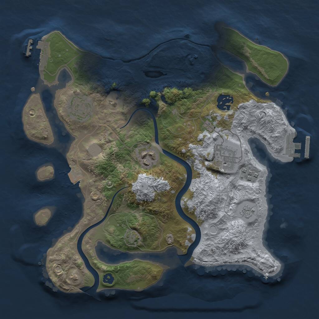 Rust Map: Procedural Map, Size: 2900, Seed: 3500, 10 Monuments