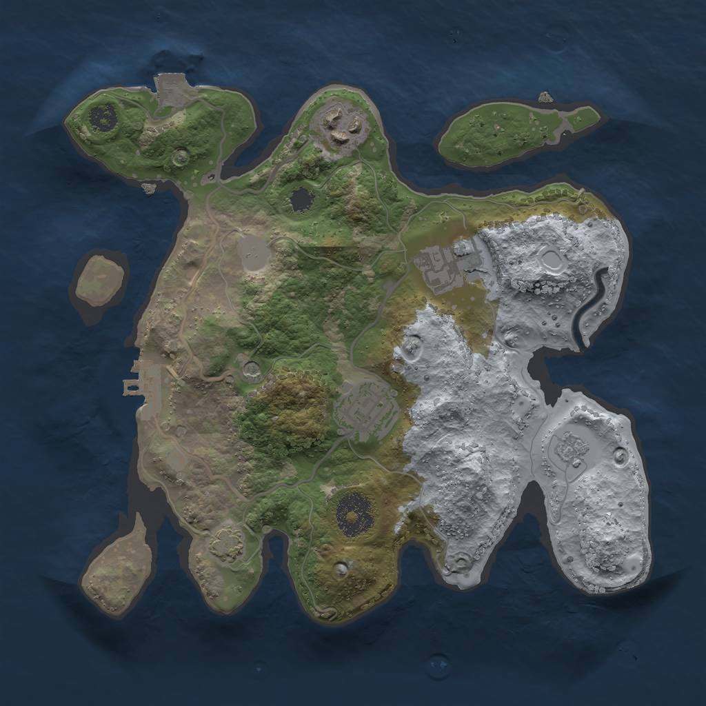 Rust Map: Procedural Map, Size: 2600, Seed: 9487263, 10 Monuments