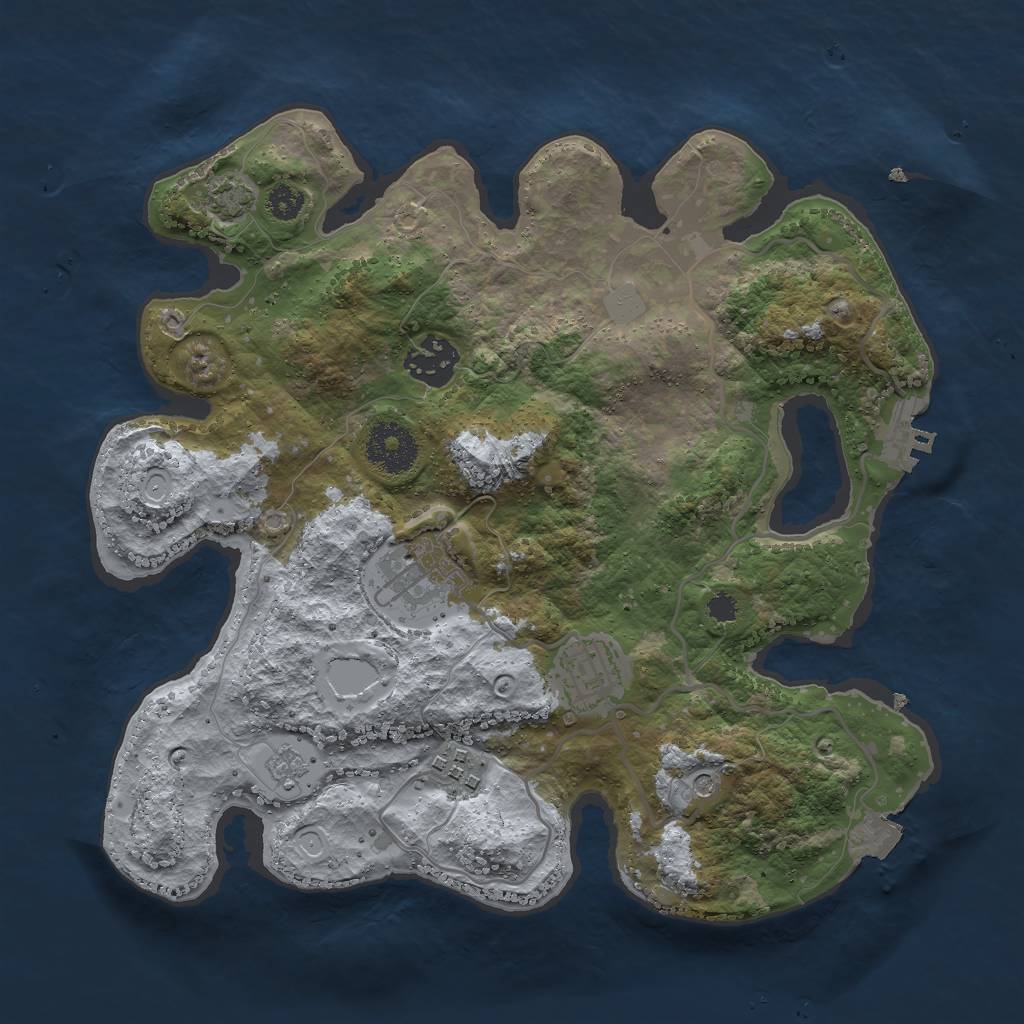 Rust Map: Procedural Map, Size: 3000, Seed: 1797453843, 11 Monuments