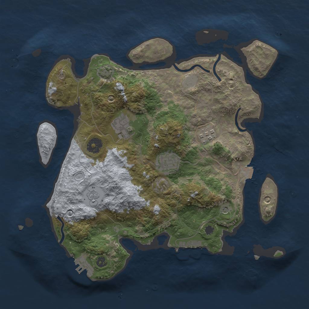 Rust Map: Procedural Map, Size: 3000, Seed: 1481588984, 11 Monuments