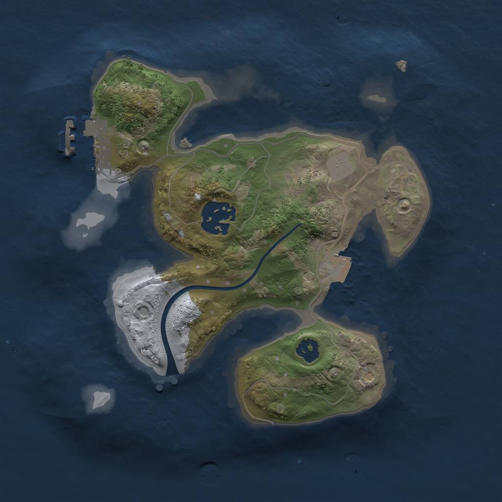 Rust Map: Procedural Map, Size: 2200, Seed: 889432015, 3 Monuments