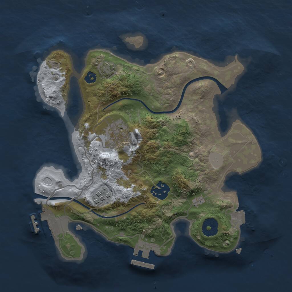 Rust Map: Procedural Map, Size: 2500, Seed: 422, 7 Monuments