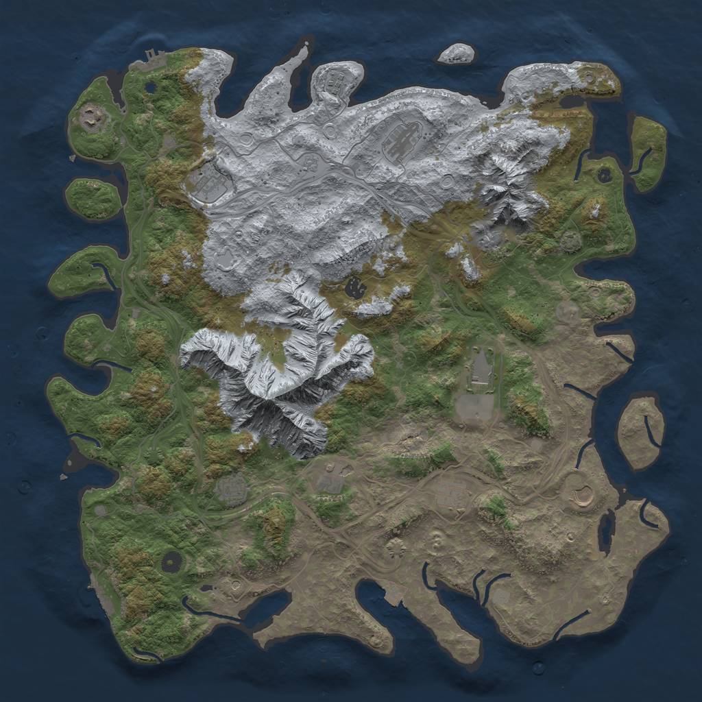 Rust Map: Procedural Map, Size: 5000, Seed: 56378, 19 Monuments