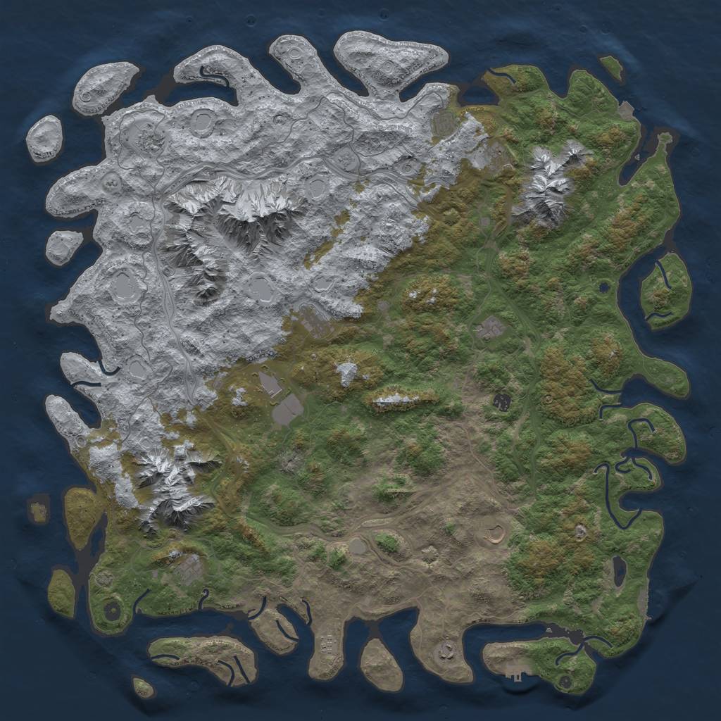 Rust Map: Procedural Map, Size: 6000, Seed: 1419572075, 19 Monuments