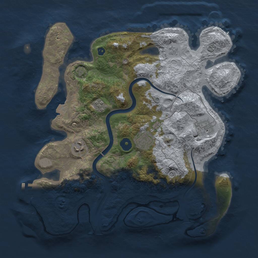 Rust Map: Procedural Map, Size: 3250, Seed: 1328211, 11 Monuments