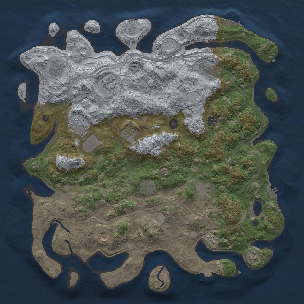 Rust Map: Procedural Map, Size: 4500, Seed: 8495326, 19 Monuments