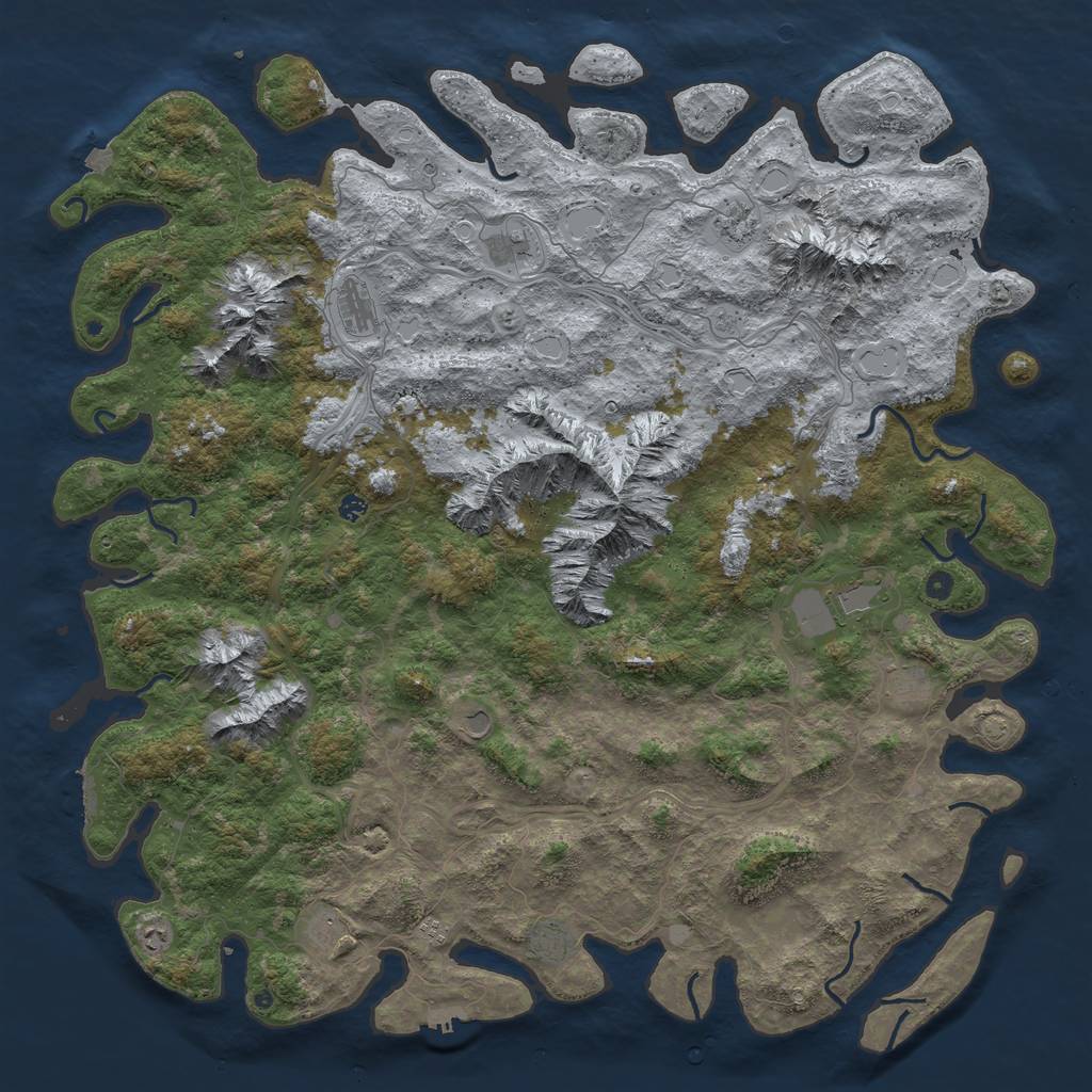 Rust Map: Procedural Map, Size: 6000, Seed: 816039654, 19 Monuments