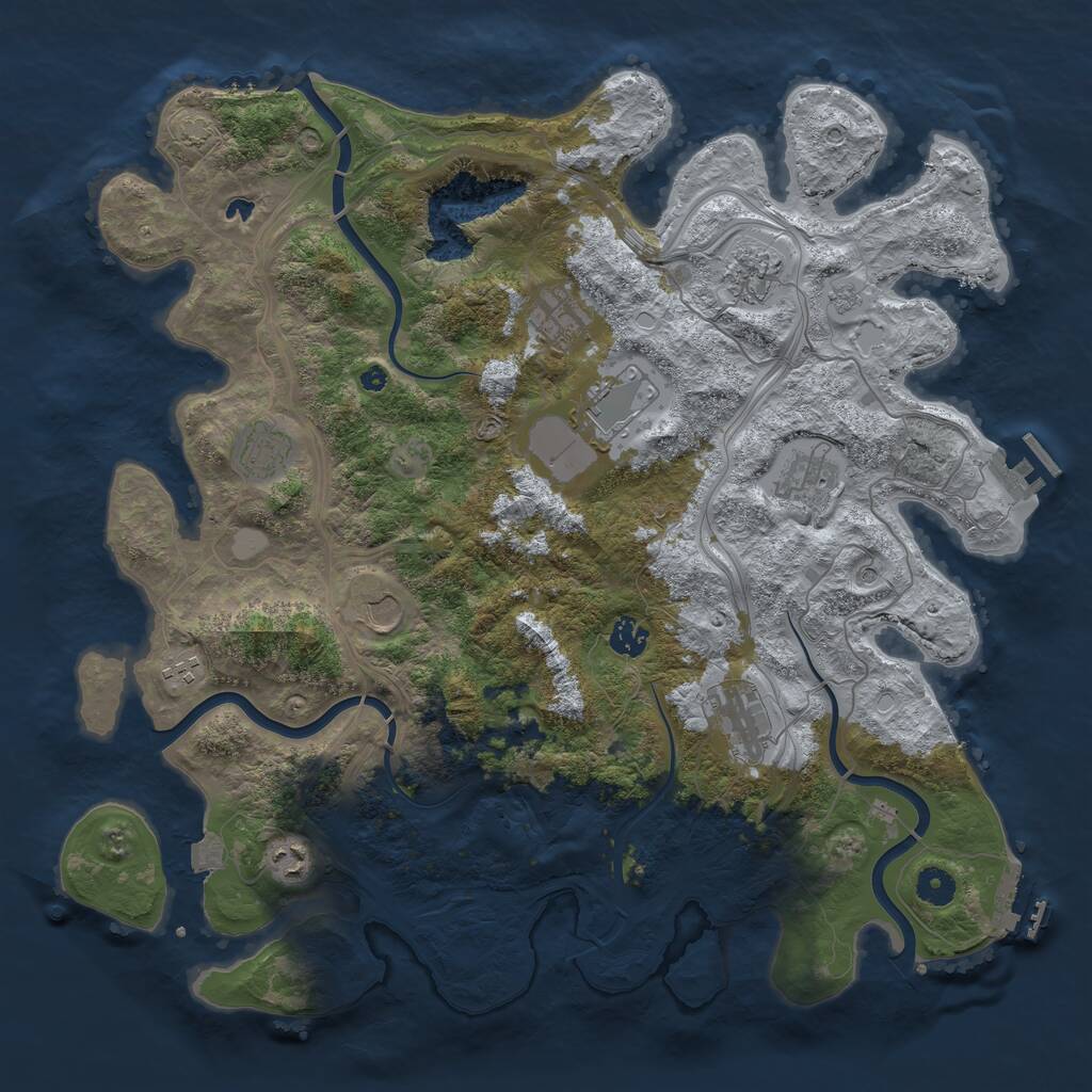 Rust Map: Procedural Map, Size: 4250, Seed: 1321030146, 16 Monuments