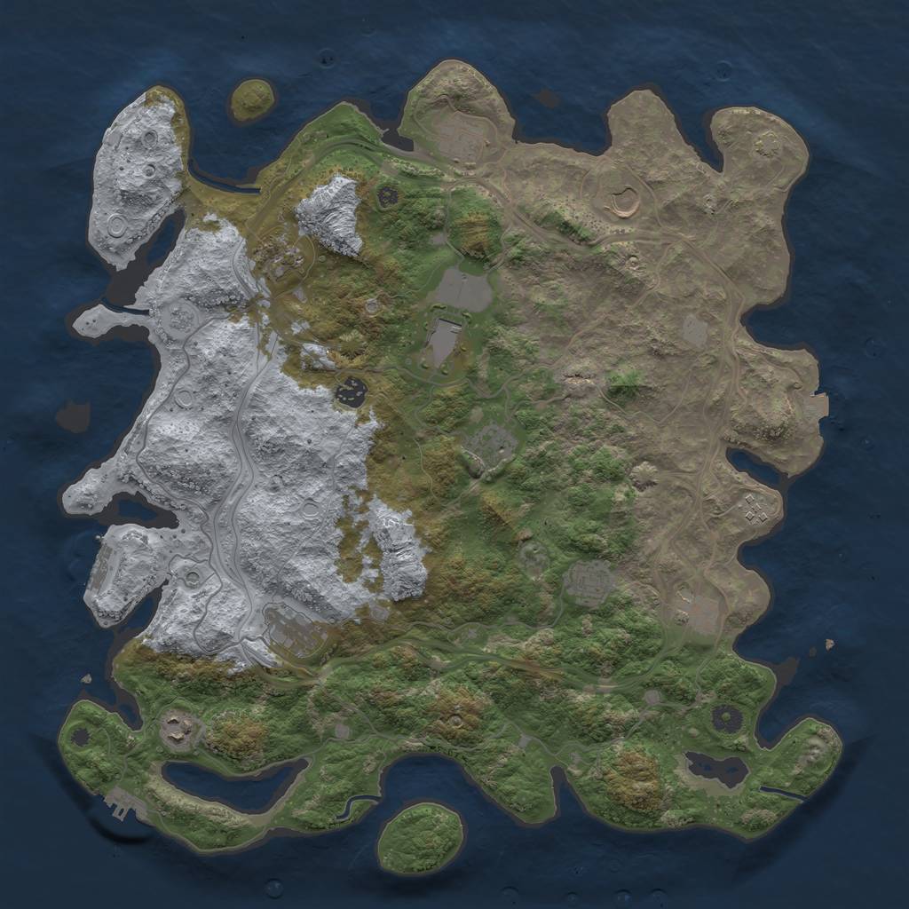 Rust Map: Procedural Map, Size: 4500, Seed: 1520018854, 19 Monuments