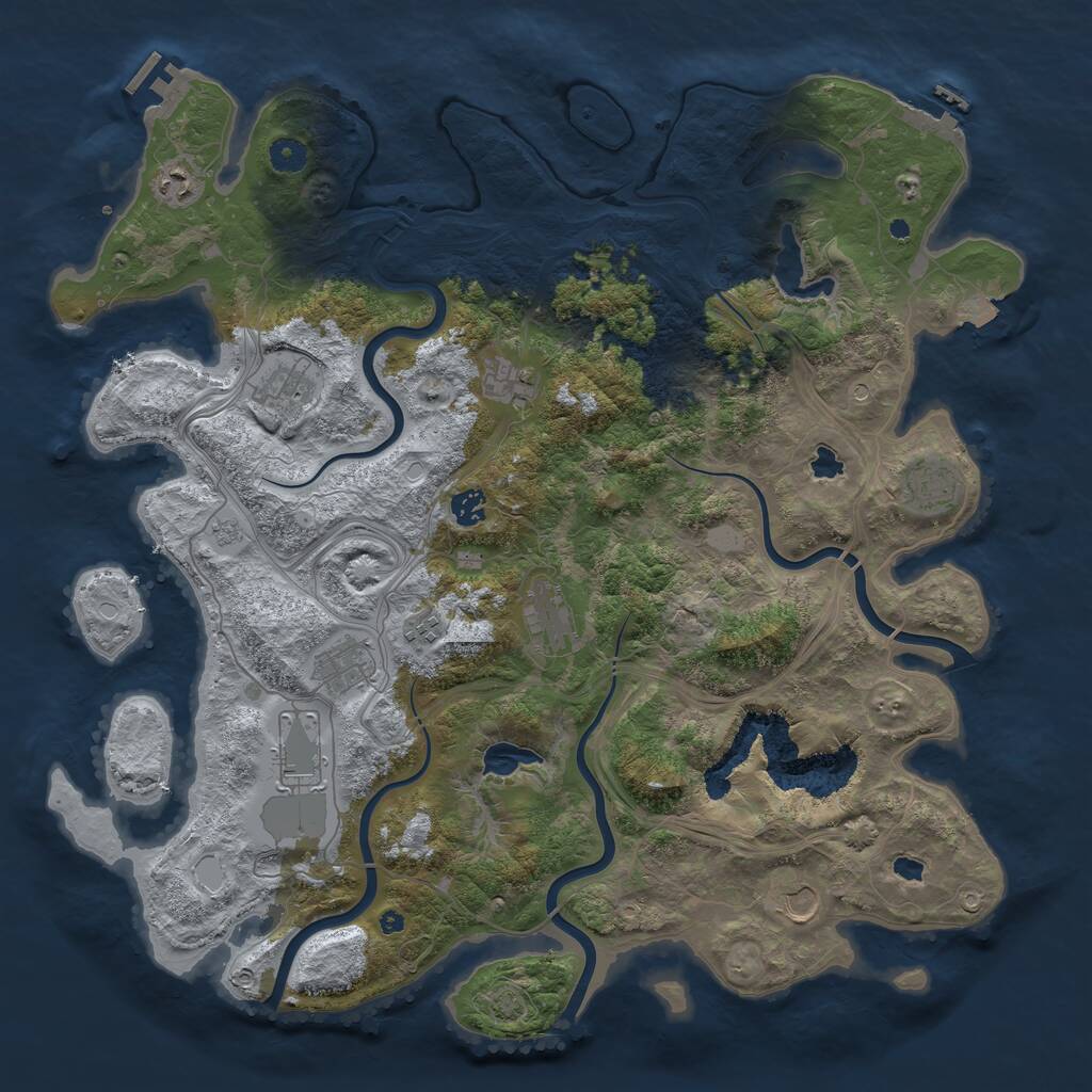 Rust Map: Procedural Map, Size: 4500, Seed: 1269630809, 16 Monuments