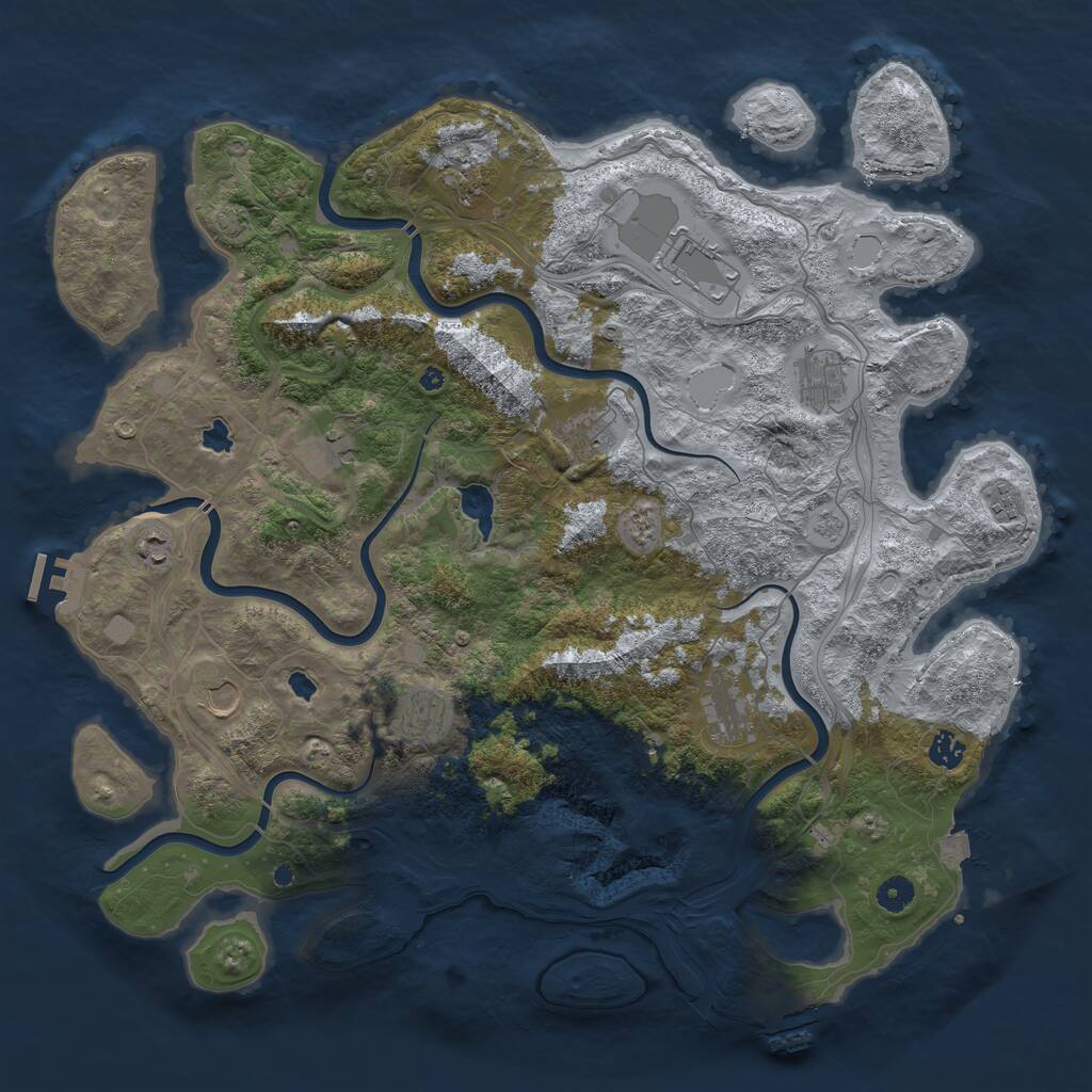 Rust Map: Procedural Map, Size: 4560, Seed: 828923788, 17 Monuments
