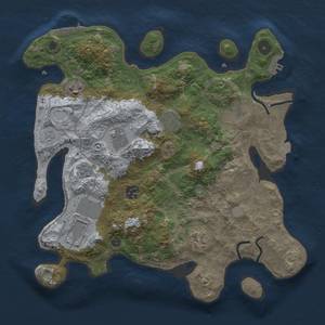 Thumbnail Rust Map: Procedural Map, Size: 3500, Seed: 981444726, 16 Monuments