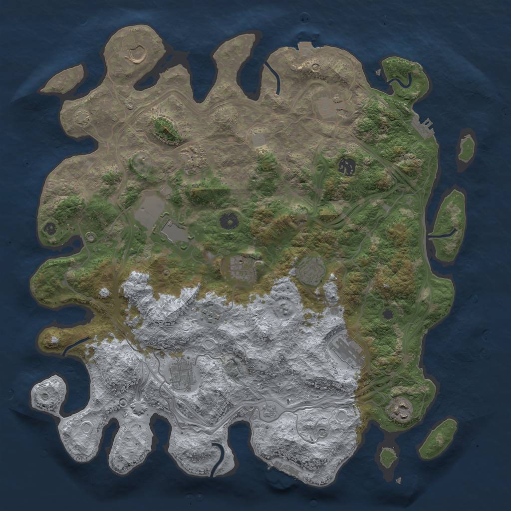 Rust Map: Procedural Map, Size: 4250, Seed: 59734182, 19 Monuments