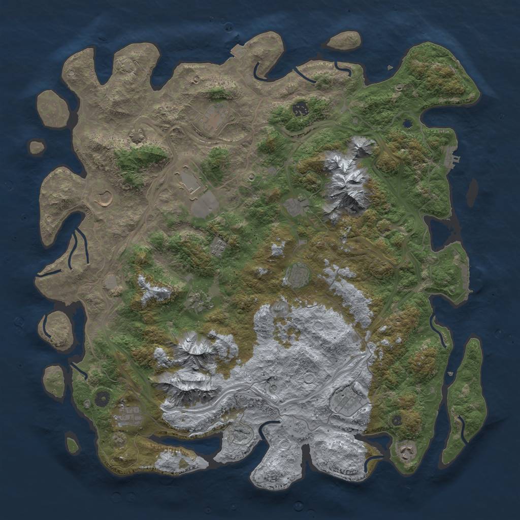 Rust Map: Procedural Map, Size: 5000, Seed: 2049952149, 19 Monuments