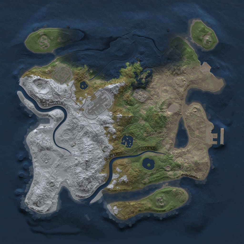 Rust Map: Procedural Map, Size: 3000, Seed: 2950, 9 Monuments