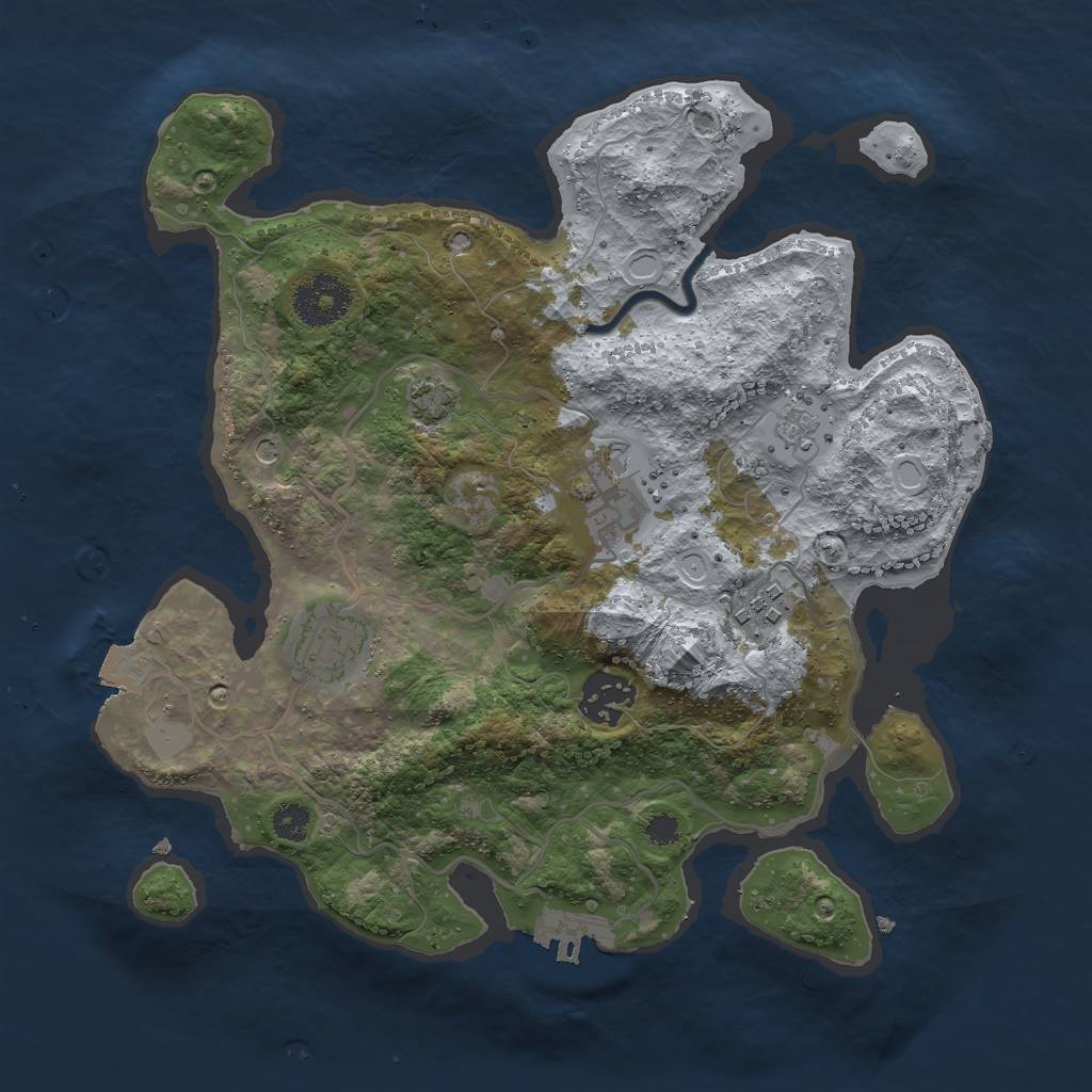 Rust Map: Procedural Map, Size: 3000, Seed: 5969, 11 Monuments