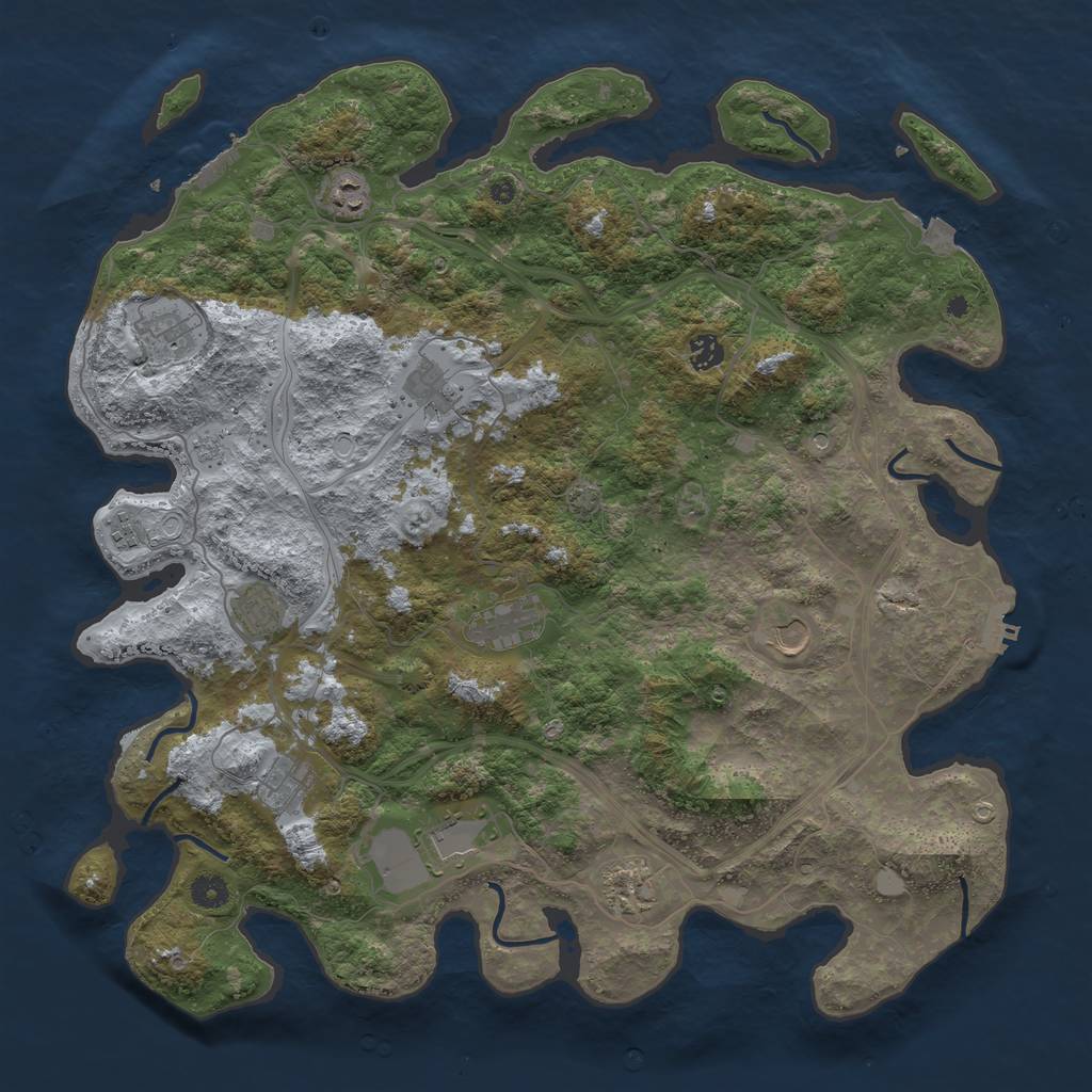 Rust Map: Procedural Map, Size: 4500, Seed: 6987425, 19 Monuments