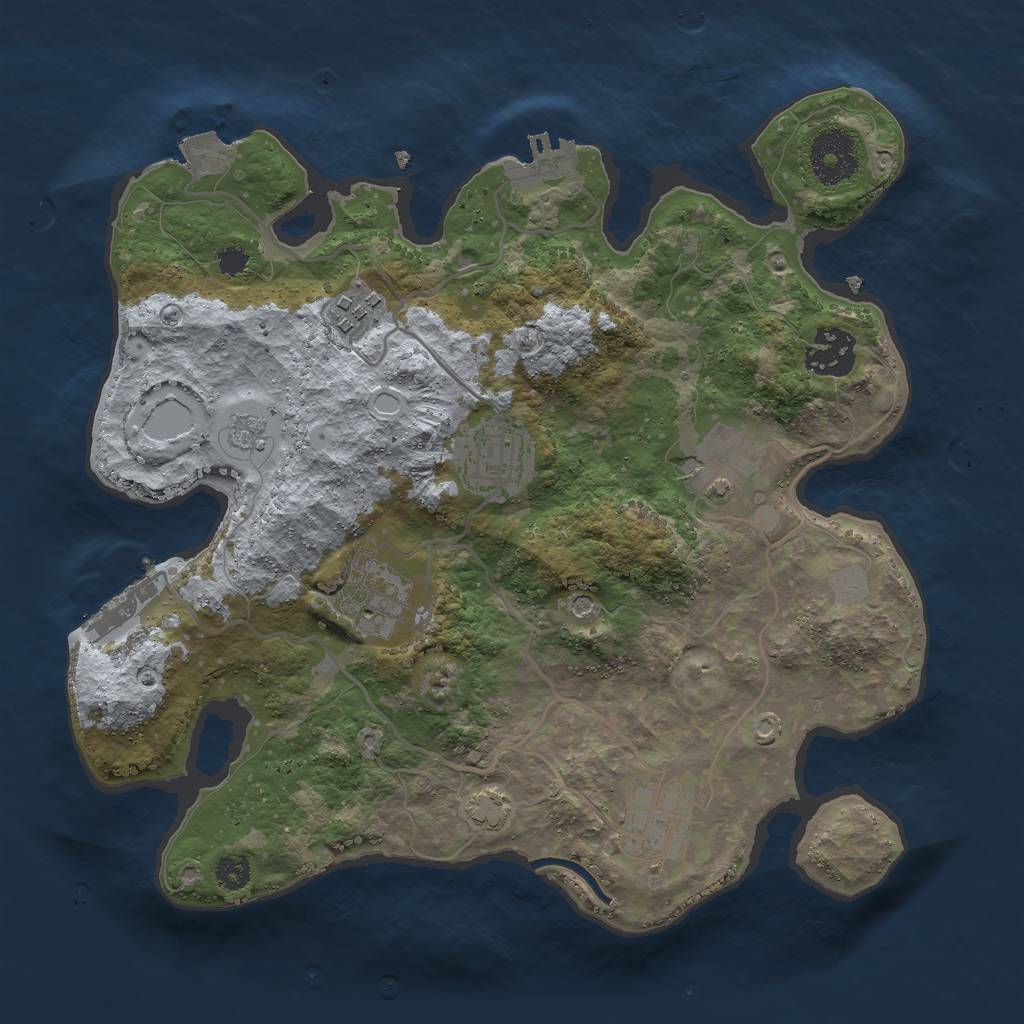 Rust Map: Procedural Map, Size: 3000, Seed: 43641, 14 Monuments