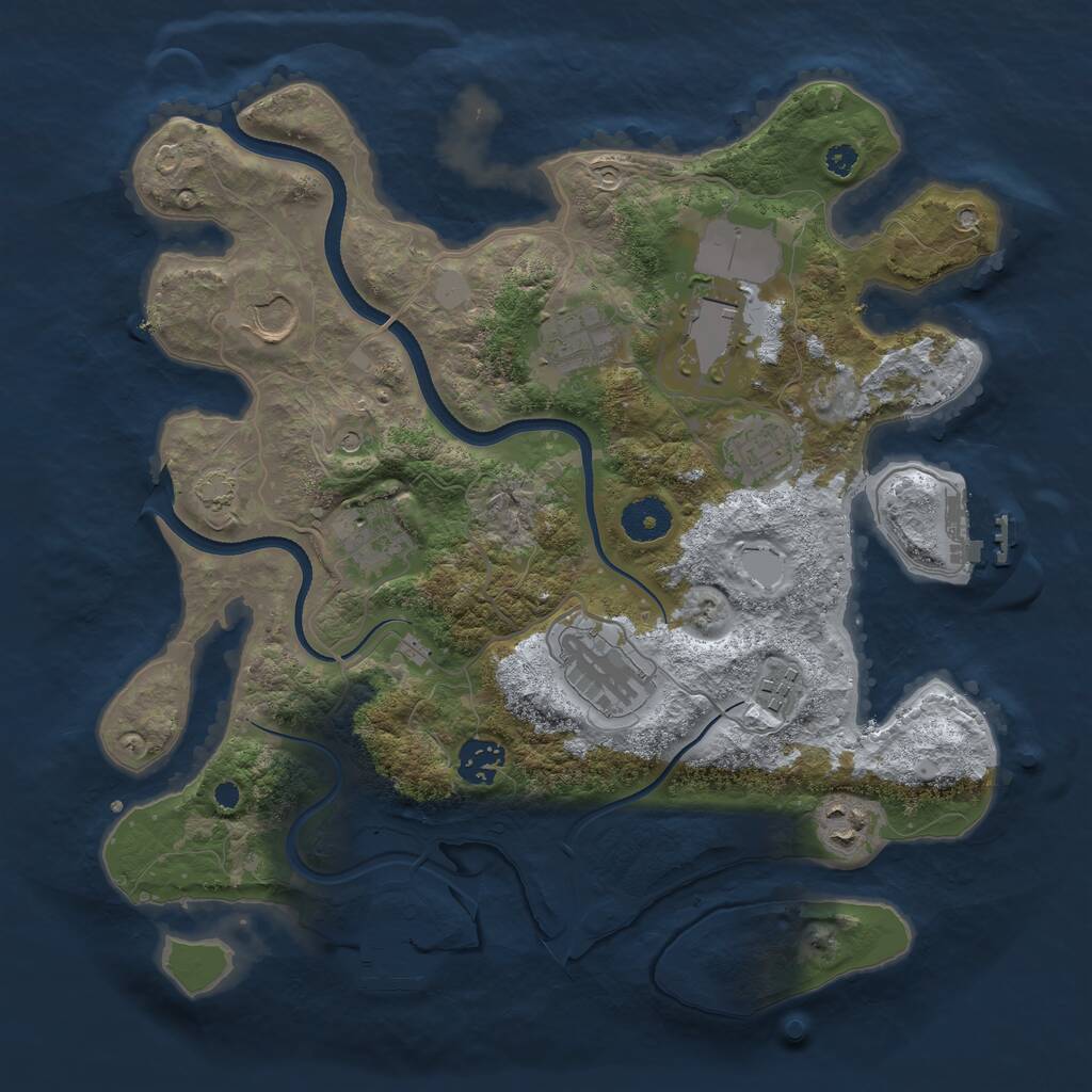 Rust Map: Procedural Map, Size: 3500, Seed: 904346209, 14 Monuments