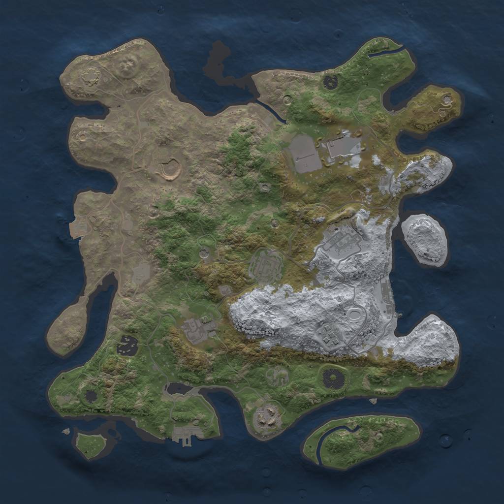 Rust Map: Procedural Map, Size: 3500, Seed: 904346209, 15 Monuments