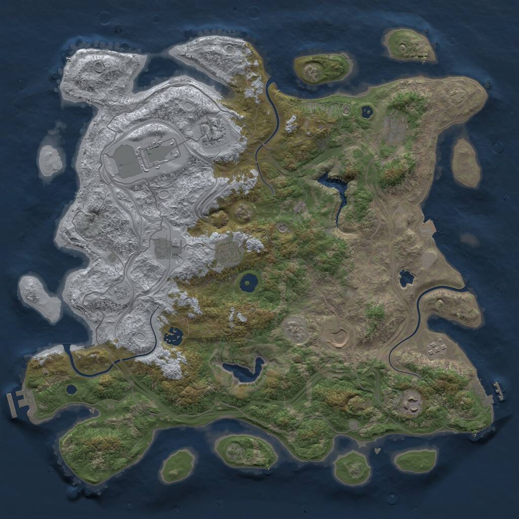 Rust Map: Procedural Map, Size: 4250, Seed: 272169164, 15 Monuments