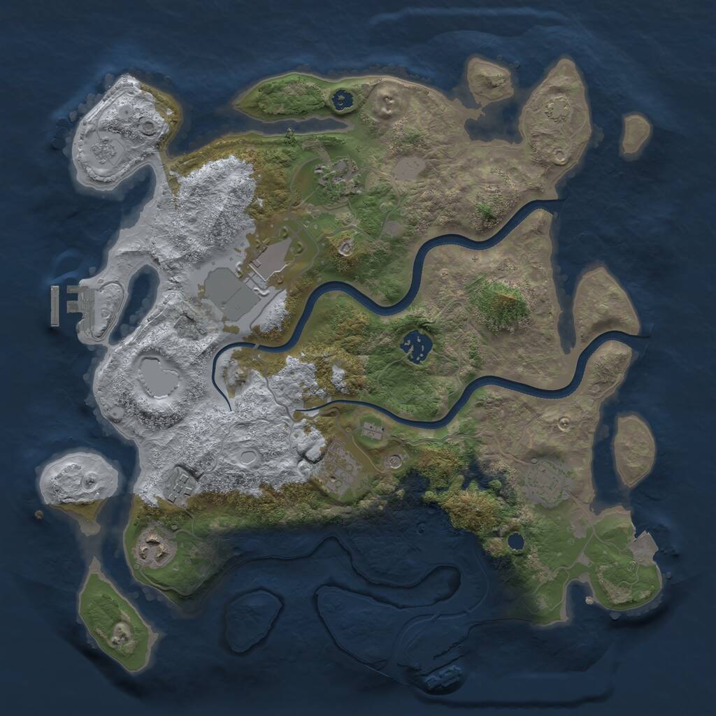 Rust Map: Procedural Map, Size: 3500, Seed: 1998447515, 13 Monuments