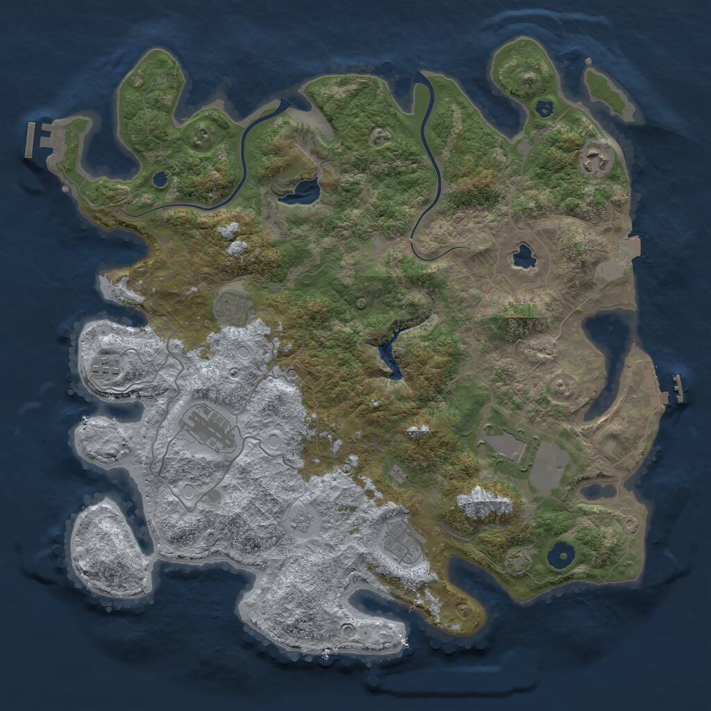 Rust Map: Procedural Map, Size: 4000, Seed: 567591210, 12 Monuments