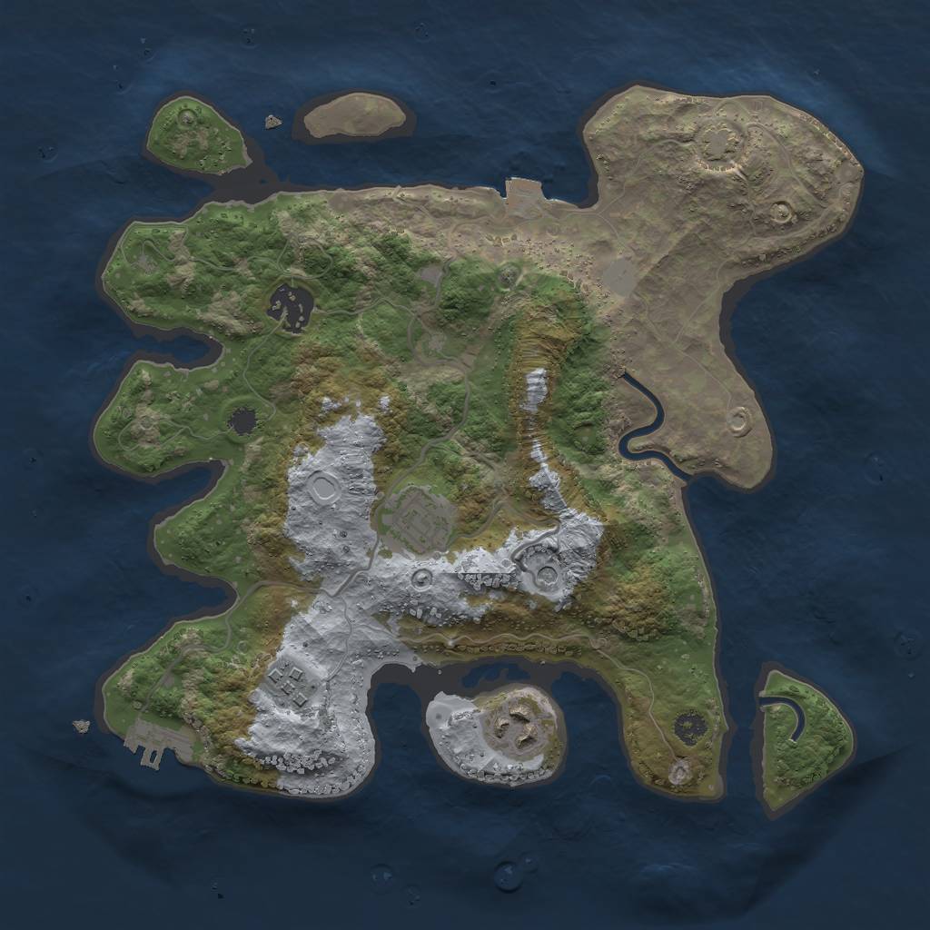 Rust Map: Procedural Map, Size: 3000, Seed: 780866171, 10 Monuments