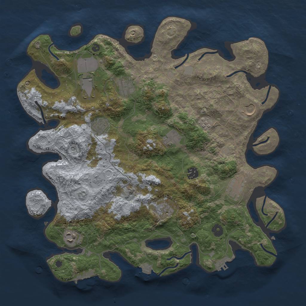 Rust Map: Procedural Map, Size: 3872, Seed: 857319168, 18 Monuments