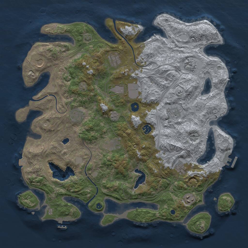 Rust Map: Procedural Map, Size: 4250, Seed: 1234952254, 17 Monuments